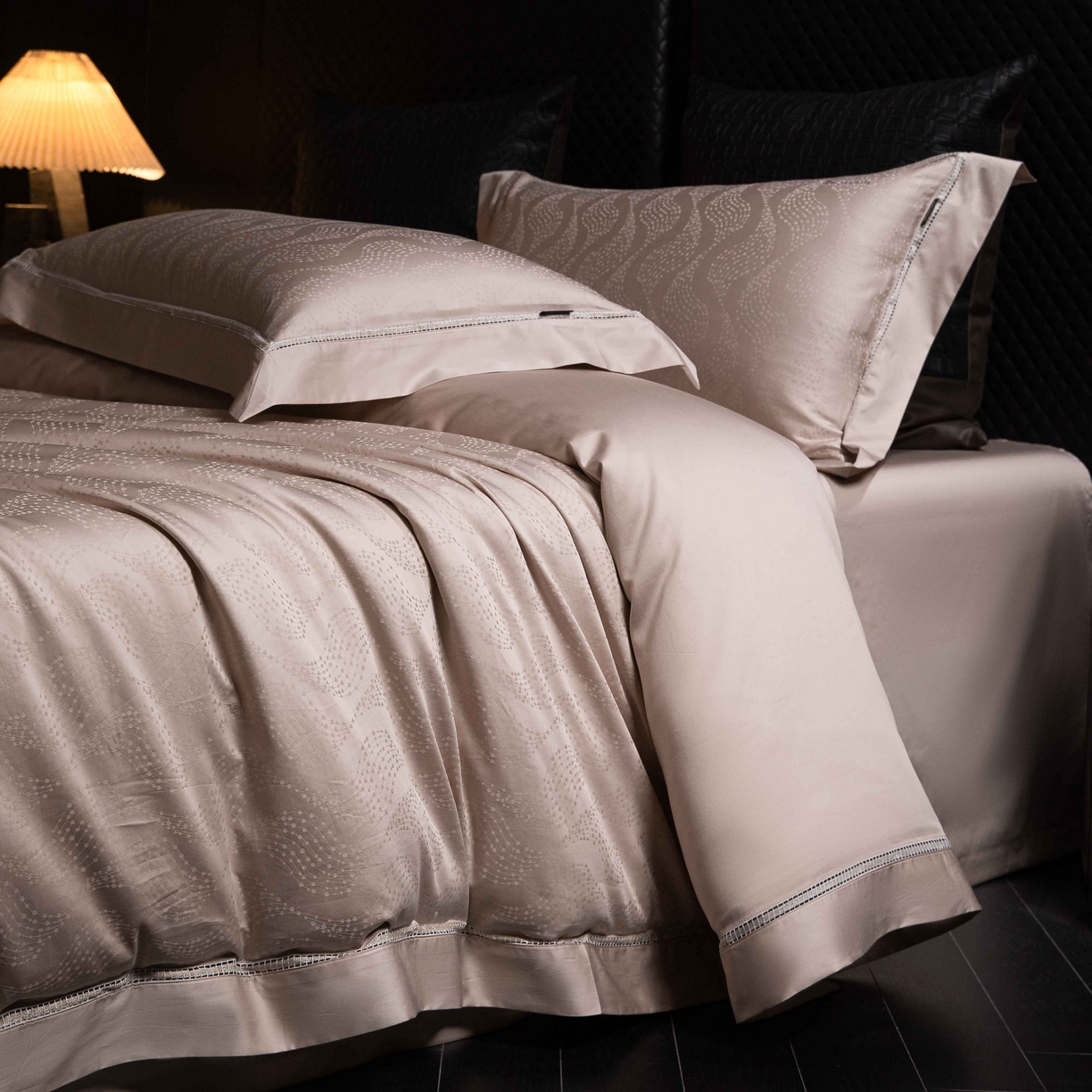 91家纺网 家纺一手货源 找家纺 安莱生活 2025年新品50支全棉纯棉提花系列四件套 星芒