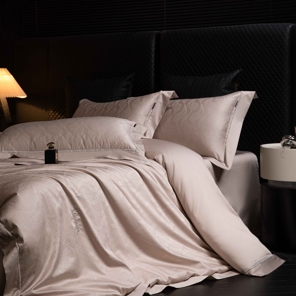 91家纺网 家纺一手货源 找家纺 安莱生活 2025年新品50支全棉纯棉提花系列四件套 星芒