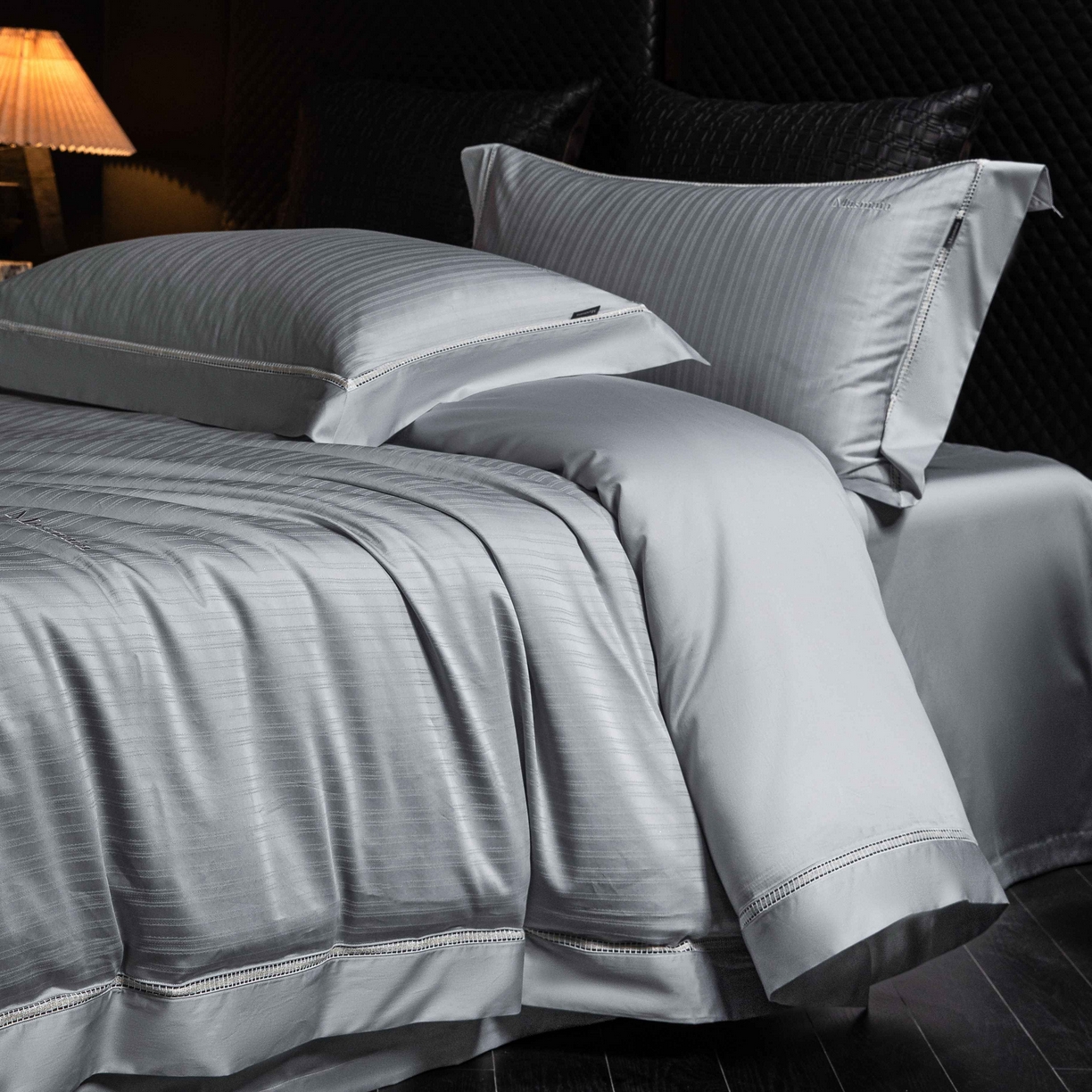 91家纺网 家纺一手货源 找家纺 安莱生活 2025年新品50支全棉纯棉提花系列四件套 韵律