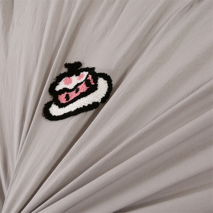 91家纺网 家纺一手货源 找家纺 优米家纺 2025新款A类水洗棉毛巾绣四件套-可爱小狗 可爱小狗-绅士灰