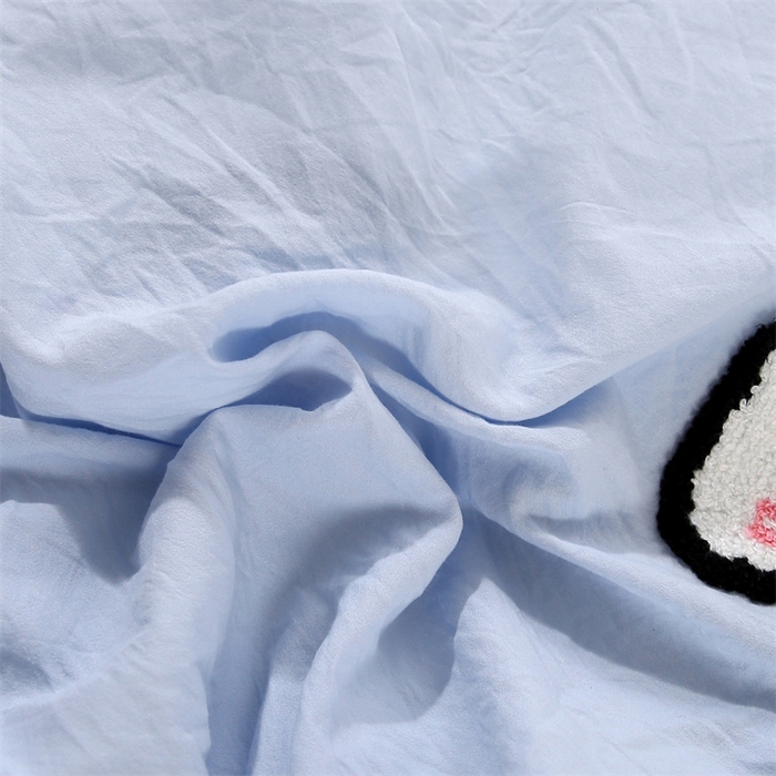 91家纺网 家纺一手货源 找家纺 优米家纺 2025新款A类水洗棉毛巾绣四件套-可爱小狗 可爱小狗-天空蓝