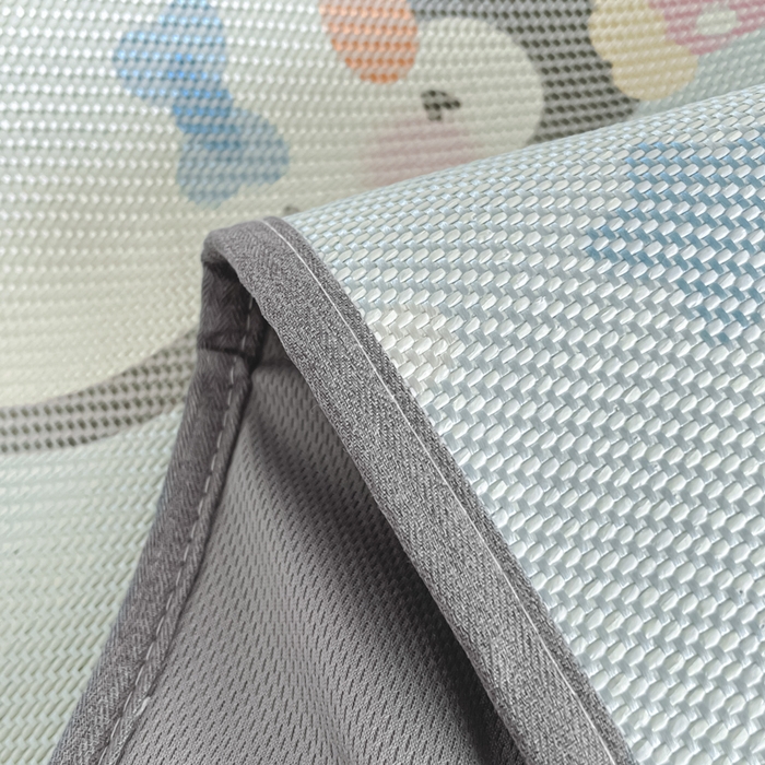 91家纺网 家纺一手货源 找家纺 柒月家居 2025新款小清新印花冰藤系列凉席席子-床笠款 呆萌企鹅