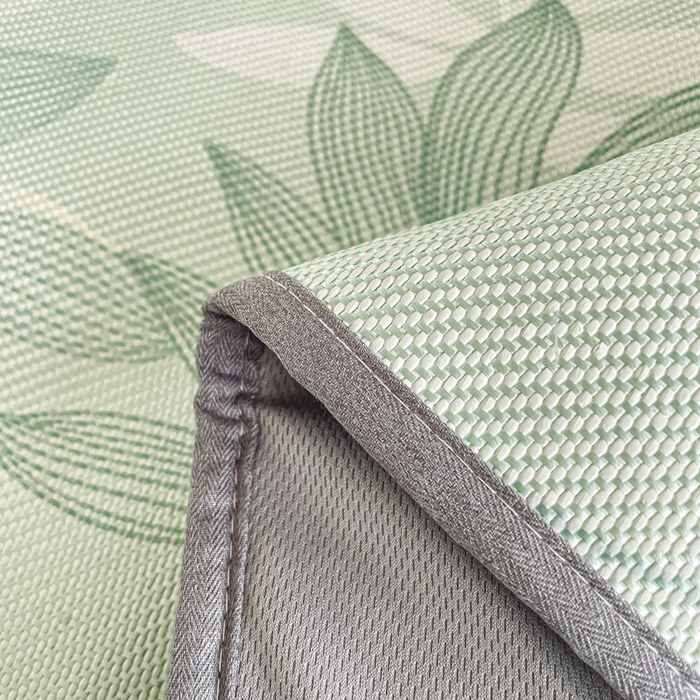 91家纺网 家纺一手货源 找家纺 柒月家居 2025新款小清新印花冰藤系列凉席席子-床笠款 风华-绿