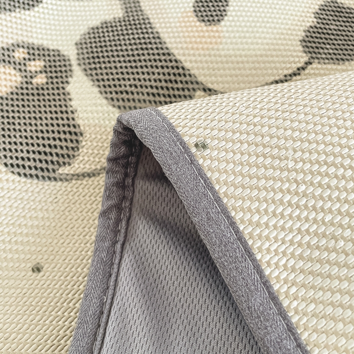 91家纺网 家纺一手货源 找家纺 柒月家居 2025新款小清新印花冰藤系列凉席席子-床笠款 熊猫团子