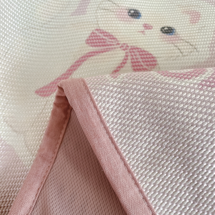 91家纺网 家纺一手货源 找家纺 柒月家居 2025新款小清新印花冰藤系列凉席席子-床笠款 猫猫日记