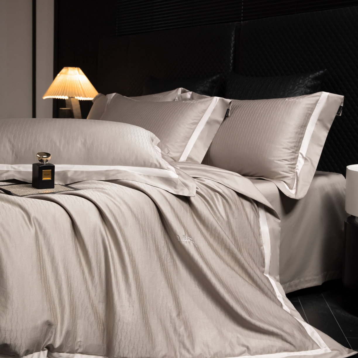 91家纺网 家纺一手货源 找家纺 安莱生活 2025年新品50银丝星晴提花系列四件套 光艺