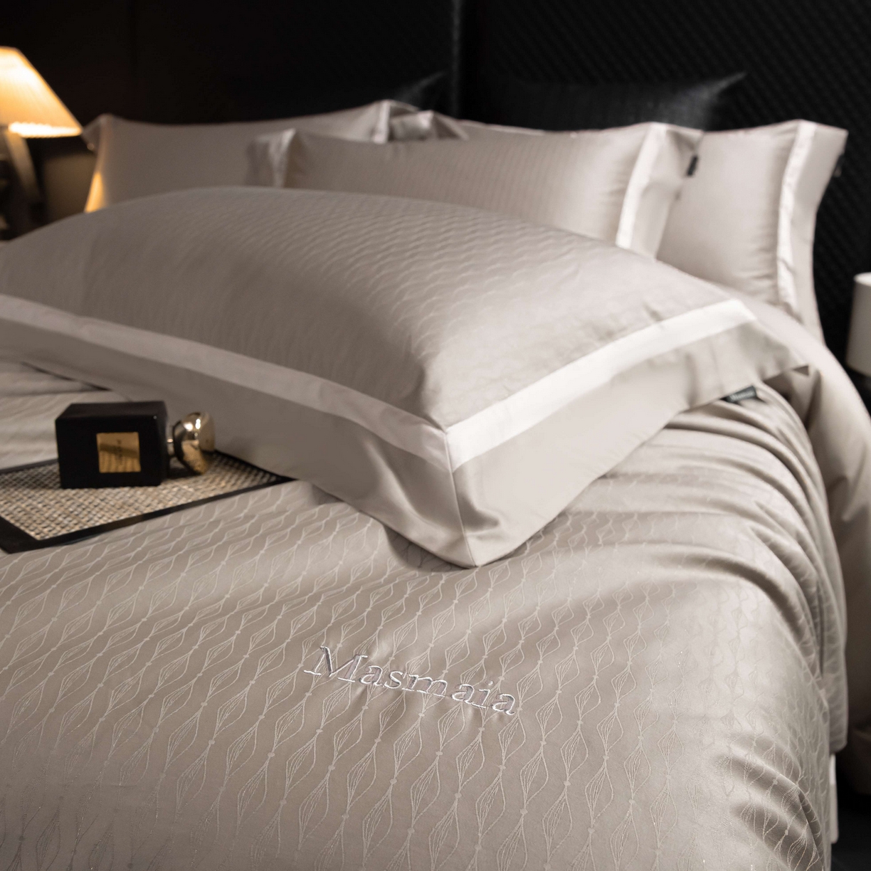 91家纺网 家纺一手货源 找家纺 安莱生活 2025年新品50银丝星晴提花系列四件套 光艺