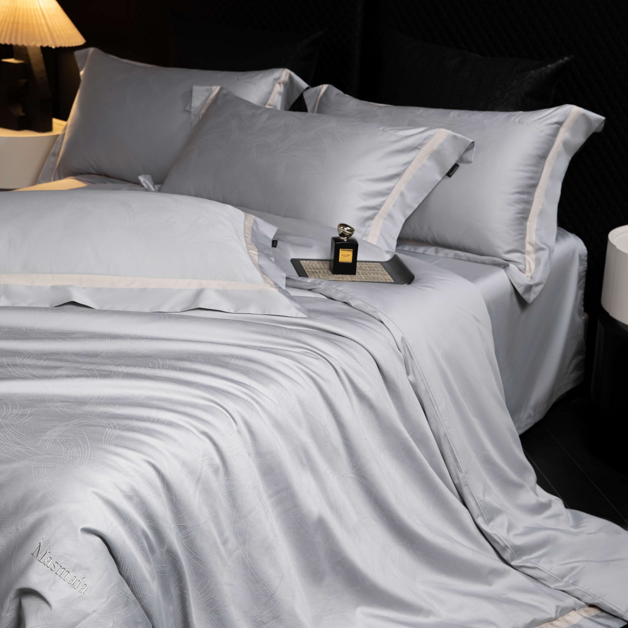 91家纺网 家纺一手货源 找家纺 安莱生活 2025年新品50银丝星晴提花系列四件套 以沫