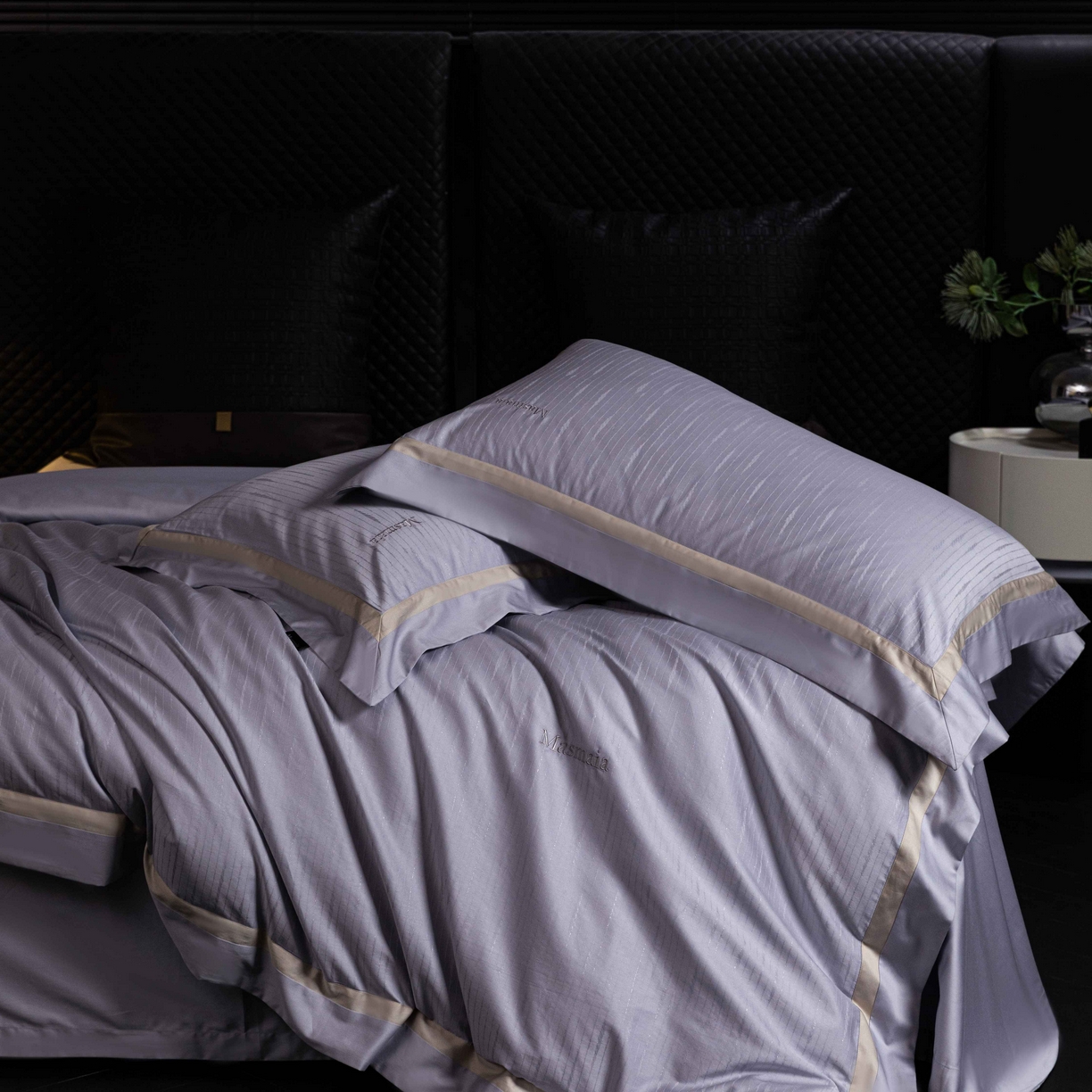 91家纺网 家纺一手货源 找家纺 安莱生活 2025年新品50银丝星晴提花系列四件套 简一