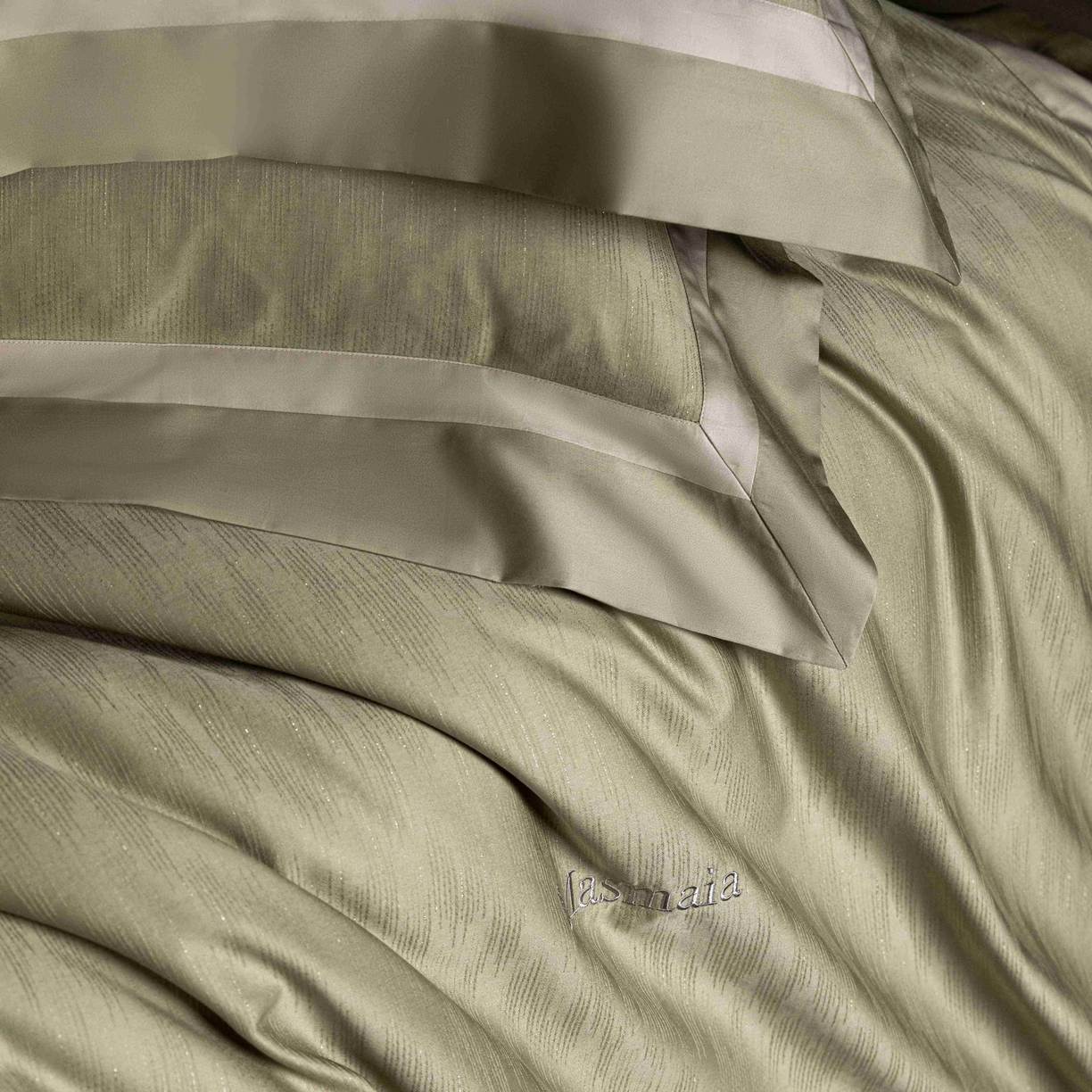 91家纺网 家纺一手货源 找家纺 安莱生活 2025年新品50银丝星晴提花系列四件套 夏凡