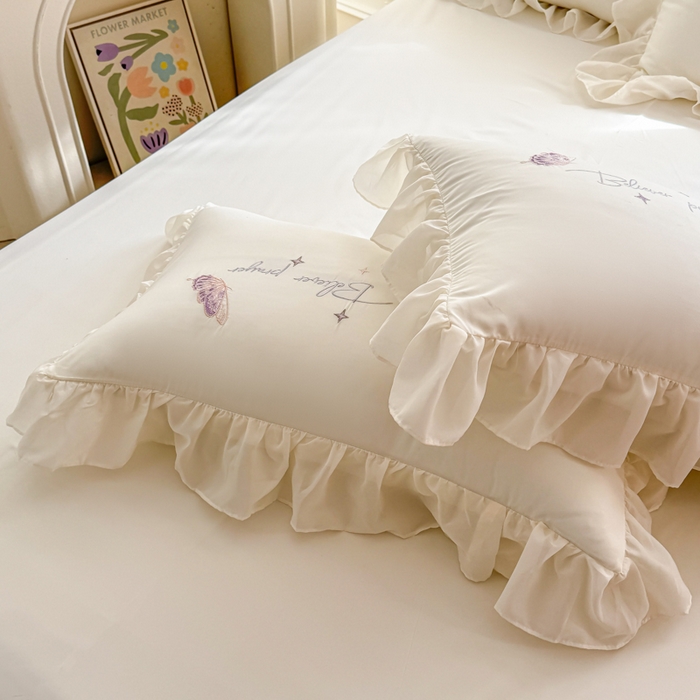 91家纺网 家纺一手货源 找家纺 （总）凯美家居 2025新款A类水洗棉大版绣花四件套系列-蝶恋花