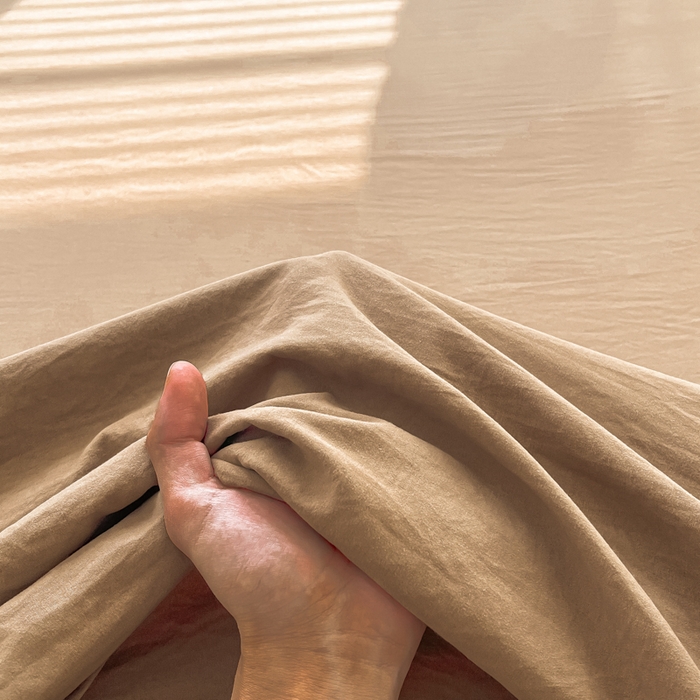 91家纺网 家纺一手货源 找家纺 温眠家纺 2025新款A类水洗棉单床单 床单单件 咖啡