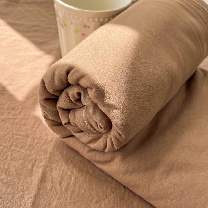 91家纺网 家纺一手货源 找家纺 温眠家纺 2025新款A类水洗棉单床单 床单单件 咖啡