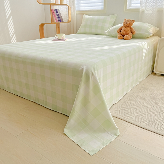 91家纺网 家纺一手货源 找家纺 温眠家纺 2025新款A类水洗棉单床单 床单单件 茉莉青提