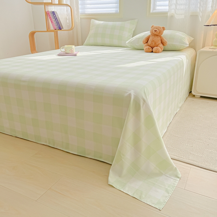 91家纺网 家纺一手货源 找家纺 温眠家纺 2025新款A类水洗棉单床单 床单单件 茉莉青提