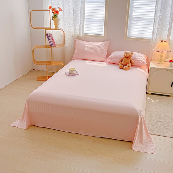 91家纺网 家纺一手货源 找家纺 温眠家纺 2025新款A类水洗棉单床单 床单单件 奶粉