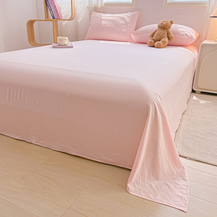 91家纺网 家纺一手货源 找家纺 温眠家纺 2025新款A类水洗棉单床单 床单单件 奶粉