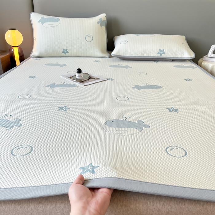 91家纺网 家纺一手货源 找家纺 （总）子曰 2025春夏新款A类中分子430gPE聚乙烯乙纶凉豆豆凉席-床席款