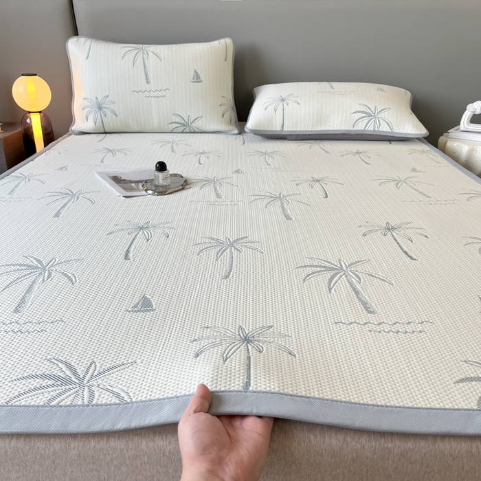 子曰 2025春夏新款A类中分子430gPE聚乙烯乙纶凉豆豆凉席-床席款 椰子树