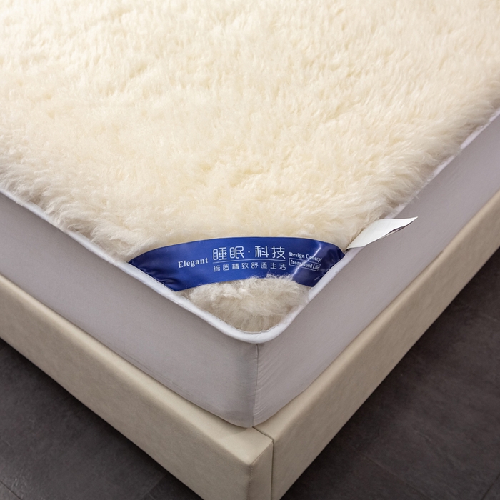 91家纺网 家纺一手货源 找家纺 苏赫床垫 2025新款羊毛床垫短毛款全棉底布 米黄1
