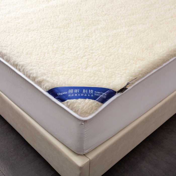 91家纺网 家纺一手货源 找家纺 苏赫床垫 2025新款羊毛床垫短毛款全棉底布 米黄2