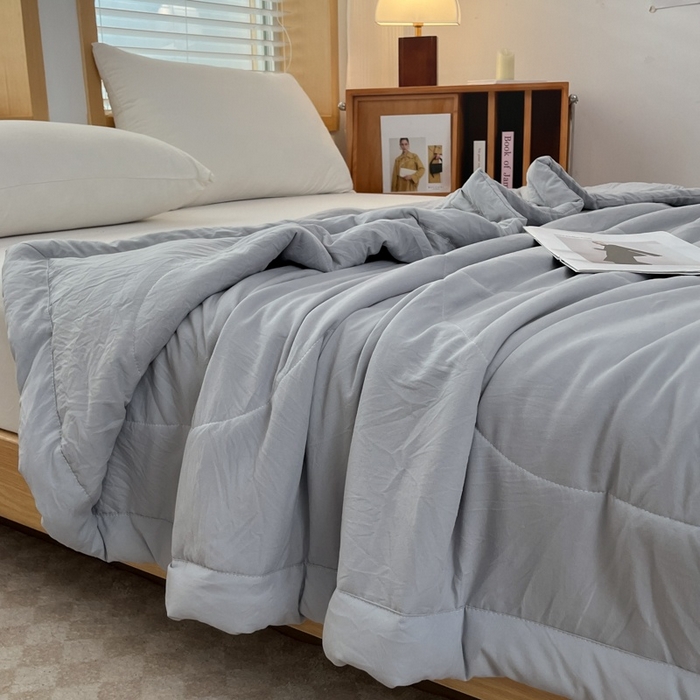 91家纺网 家纺一手货源 找家纺 （总）青螺家纺 2025新款日式简约纯色高克重水洗棉艾草（填充非面料注剂）