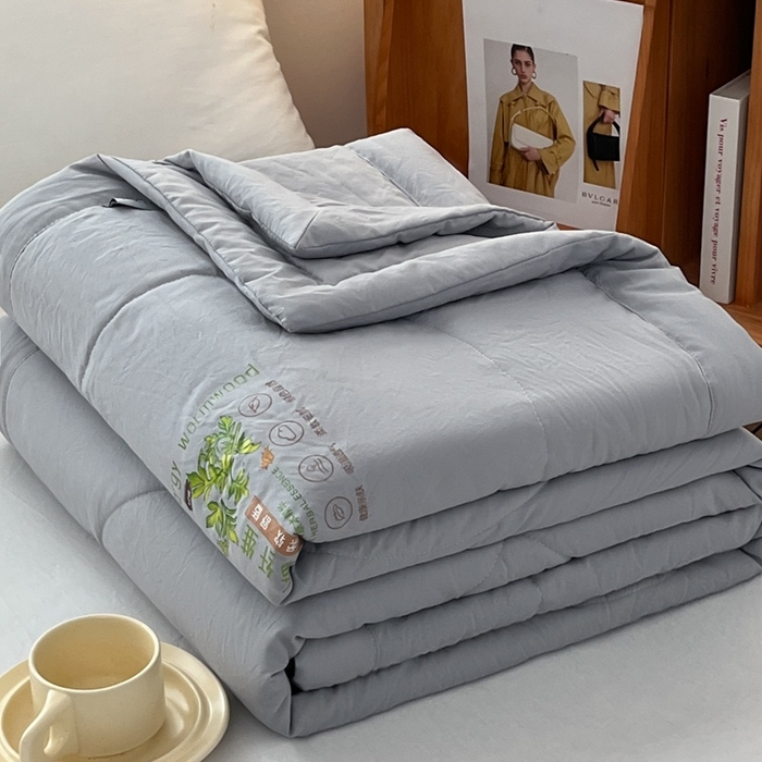 91家纺网 家纺一手货源 找家纺 （总）青螺家纺 2025新款日式简约纯色高克重水洗棉艾草（填充非面料注剂）