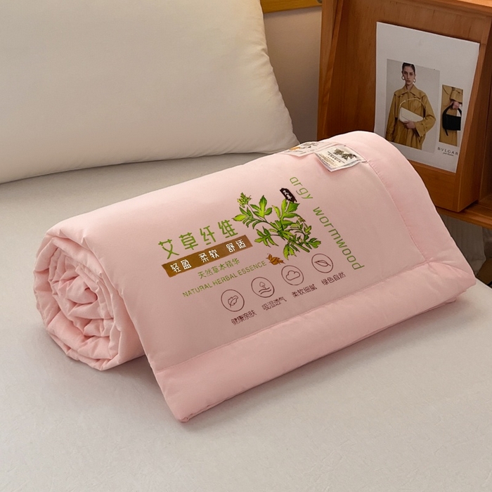 91家纺网 家纺一手货源 找家纺 青螺家纺 2025新款日式简约纯色高克重水洗棉艾草（填充非面料注剂） 玉色