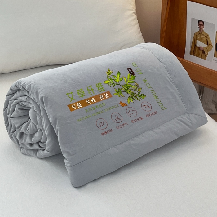 青螺家纺 2025新款日式简约纯色高克重水洗棉艾草（填充非面料注剂） 灰色