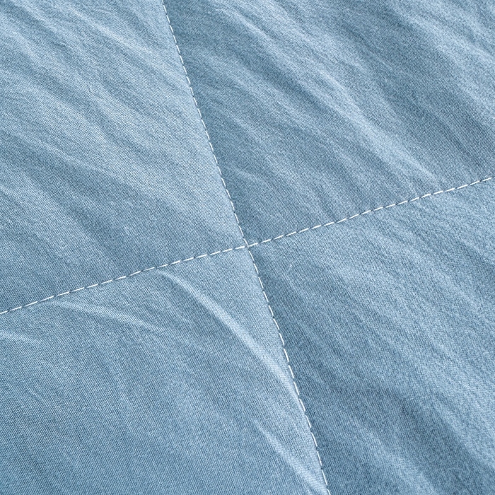 91家纺网 家纺一手货源 找家纺 青螺家纺 2025新款日式简约纯色高克重水洗棉艾草（填充非面料注剂） 蓝色