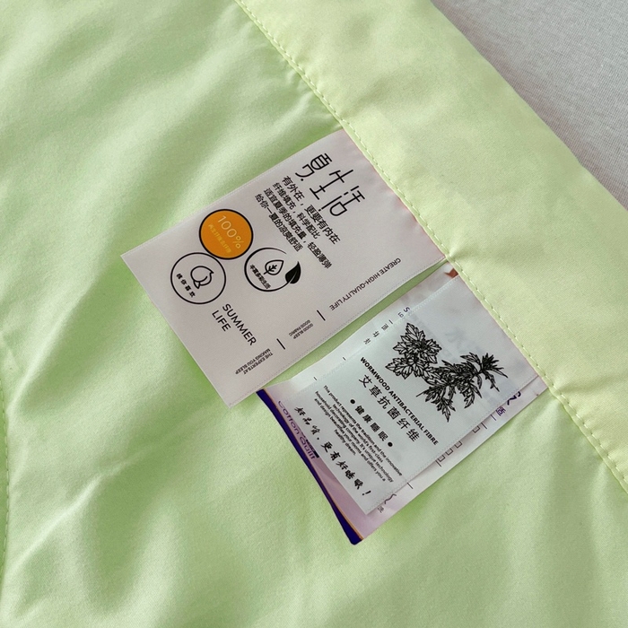 91家纺网 家纺一手货源 找家纺 青螺家纺 2025新款日式简约纯色高克重水洗棉艾草（填充非面料注剂） 绿色