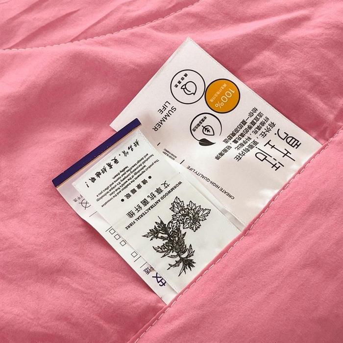 91家纺网 家纺一手货源 找家纺 青螺家纺 2025新款日式简约纯色高克重水洗棉艾草（填充非面料注剂） 玫红