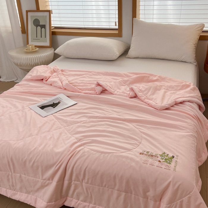 91家纺网 家纺一手货源 找家纺 青螺家纺 2025新款日式简约纯色高克重水洗棉艾草（填充非面料注剂） 玉色