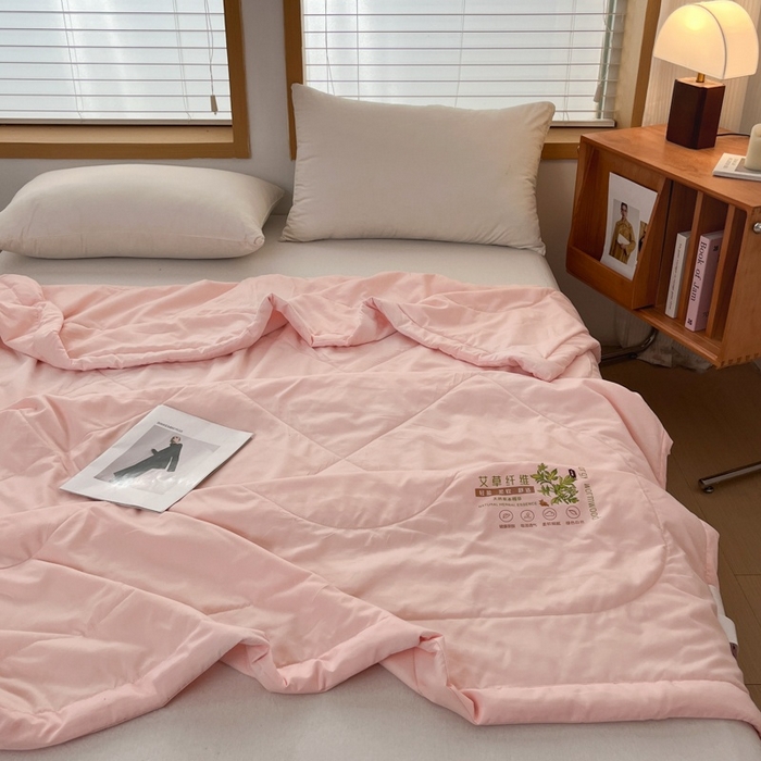 91家纺网 家纺一手货源 找家纺 青螺家纺 2025新款日式简约纯色高克重水洗棉艾草（填充非面料注剂） 玉色