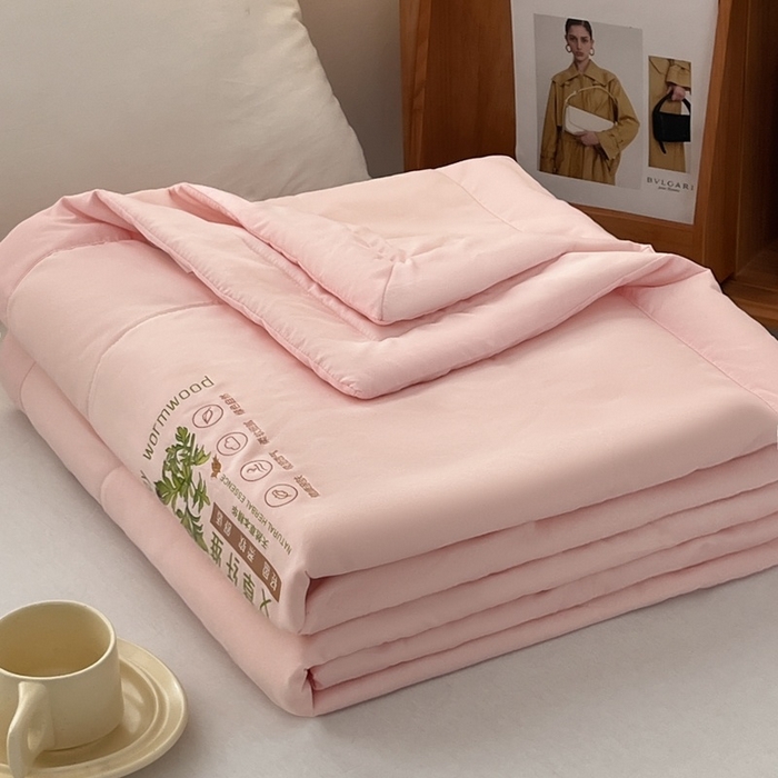 91家纺网 家纺一手货源 找家纺 青螺家纺 2025新款日式简约纯色高克重水洗棉艾草（填充非面料注剂） 玉色