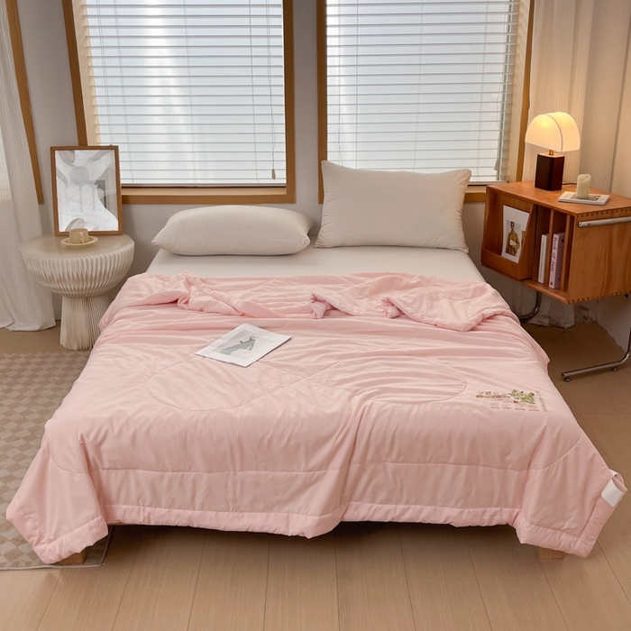 91家纺网 家纺一手货源 找家纺 青螺家纺 2025新款日式简约纯色高克重水洗棉艾草（填充非面料注剂） 玉色