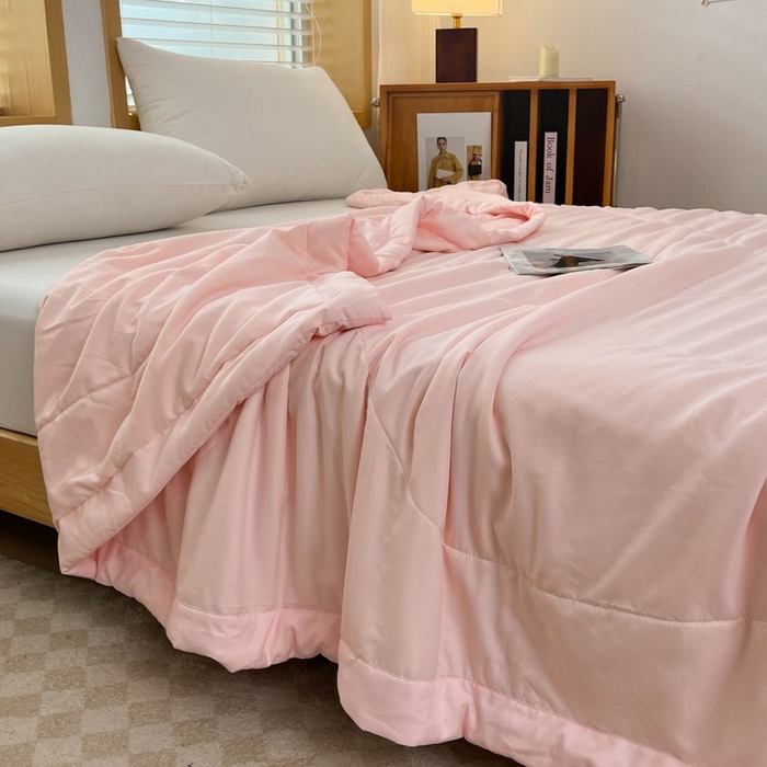 91家纺网 家纺一手货源 找家纺 青螺家纺 2025新款日式简约纯色高克重水洗棉艾草（填充非面料注剂） 玉色