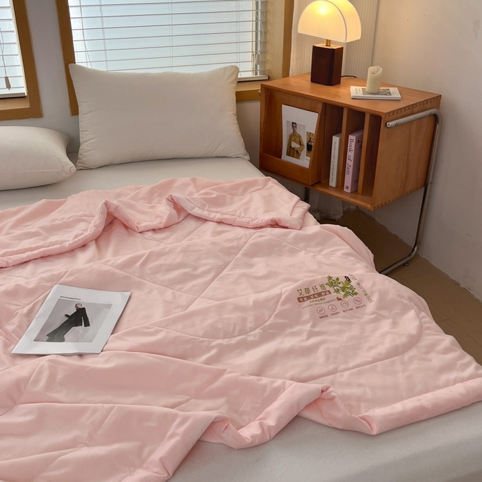 91家纺网 家纺一手货源 找家纺 青螺家纺 2025新款日式简约纯色高克重水洗棉艾草（填充非面料注剂） 玉色