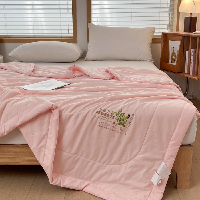 91家纺网 家纺一手货源 找家纺 青螺家纺 2025新款日式简约纯色高克重水洗棉艾草（填充非面料注剂） 玉色