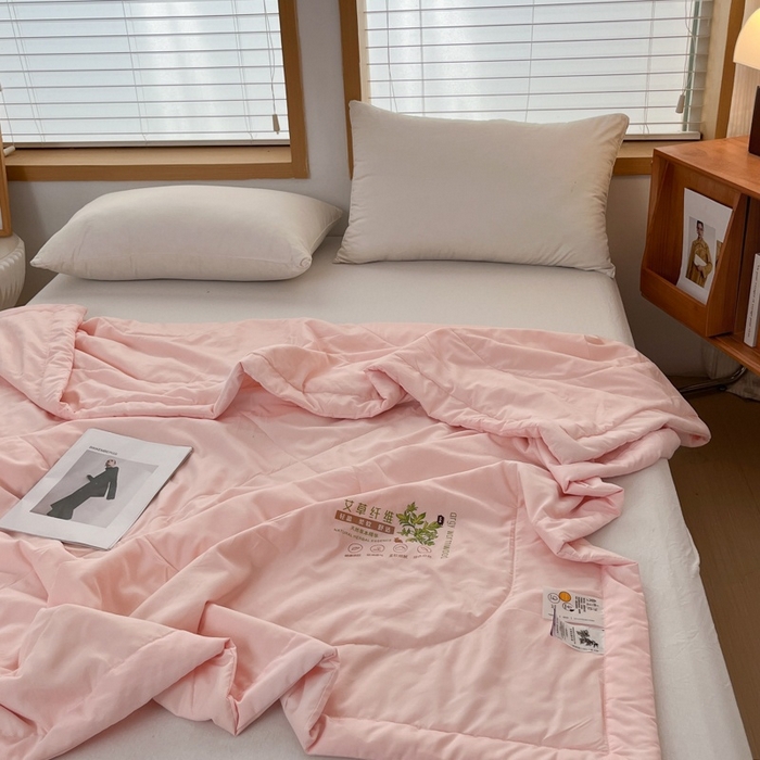 91家纺网 家纺一手货源 找家纺 青螺家纺 2025新款日式简约纯色高克重水洗棉艾草（填充非面料注剂） 玉色