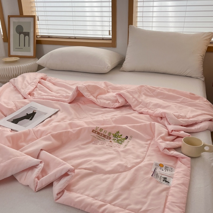 91家纺网 家纺一手货源 找家纺 青螺家纺 2025新款日式简约纯色高克重水洗棉艾草（填充非面料注剂） 玉色