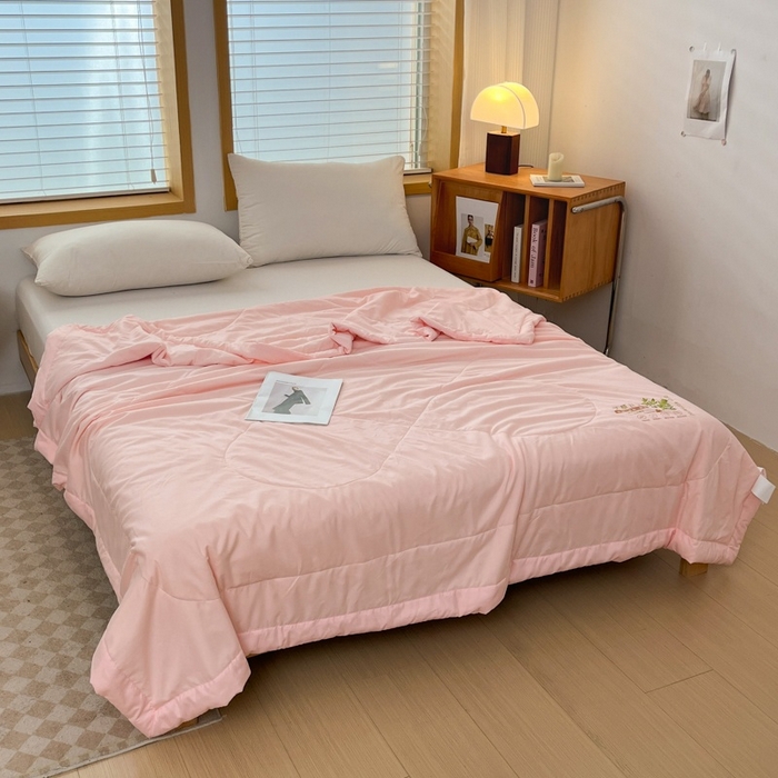 91家纺网 家纺一手货源 找家纺 青螺家纺 2025新款日式简约纯色高克重水洗棉艾草（填充非面料注剂） 玉色