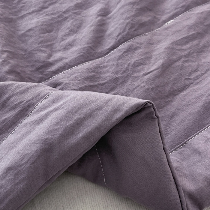 91家纺网 家纺一手货源 找家纺 青螺家纺 2025新款日式简约纯色高克重水洗棉艾草（填充非面料注剂） 紫色