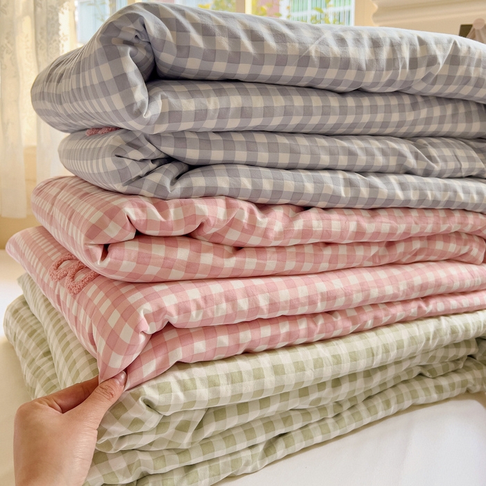 91家纺网 家纺一手货源 找家纺 灰鲸 2025新款云朵棉毛巾绣夏被四件套 蝴蝶结组合图