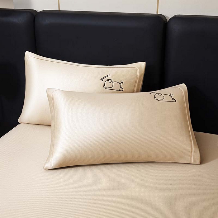 91家纺网 家纺一手货源 找家纺 （总）全季家居 2025新款5A抗菌碳光萌趣熊猫系列贴布绣冰丝席