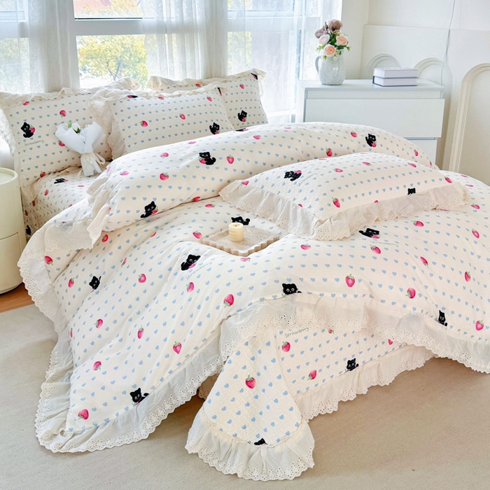 91家纺网 家纺一手货源 找家纺 （总）添越家纺2025新款纯棉砂洗床盖三件套四件套系列