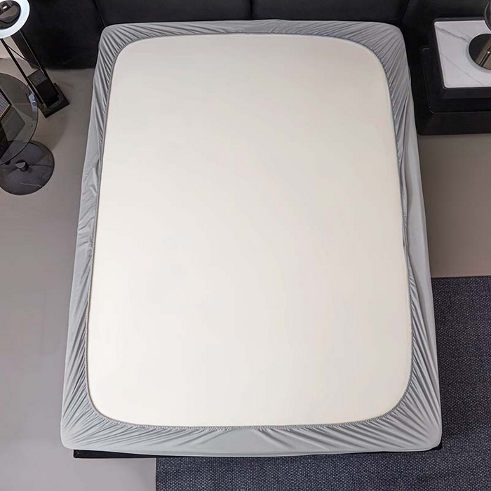 91家纺网 家纺一手货源 找家纺 全季家居 2025新款5A抗菌碳光萌趣熊猫系列贴布绣冰丝席 床笠-银灰