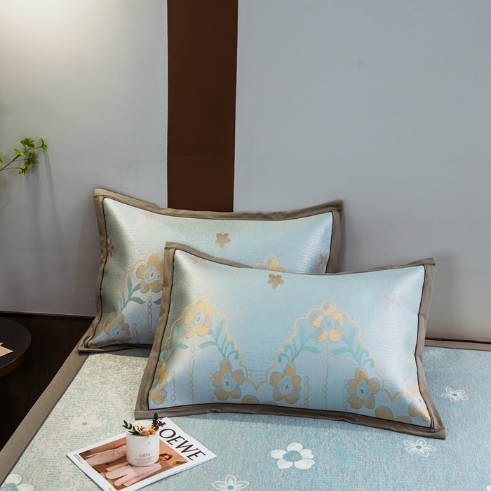 91家纺网 家纺一手货源 找家纺 （总）全季家居 2025新款900D高精密三色纬提花冰丝凉席