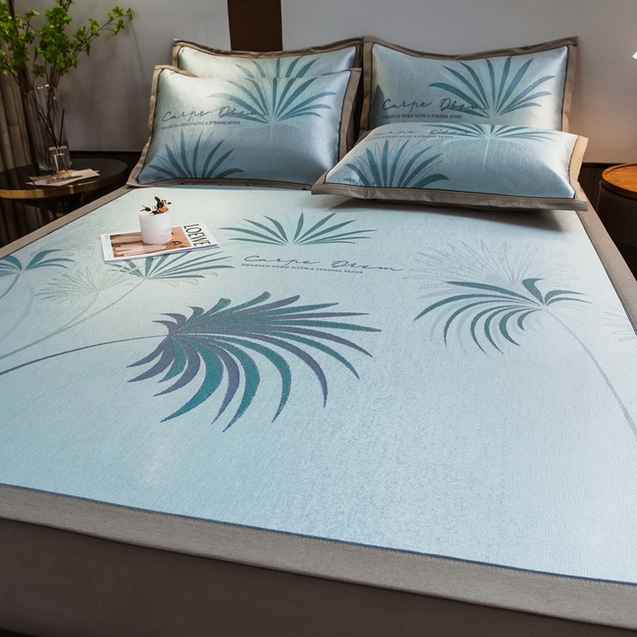 91家纺网 家纺一手货源 找家纺 （总）全季家居 2025新款900D高精密三色纬提花冰丝凉席