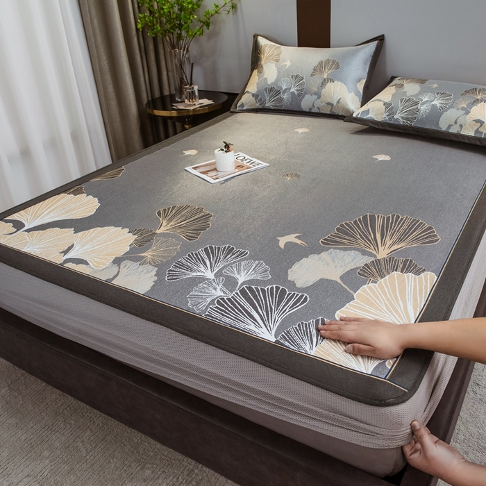 91家纺网 家纺一手货源 找家纺 （总）全季家居 2025新款900D高精密三色纬提花冰丝凉席